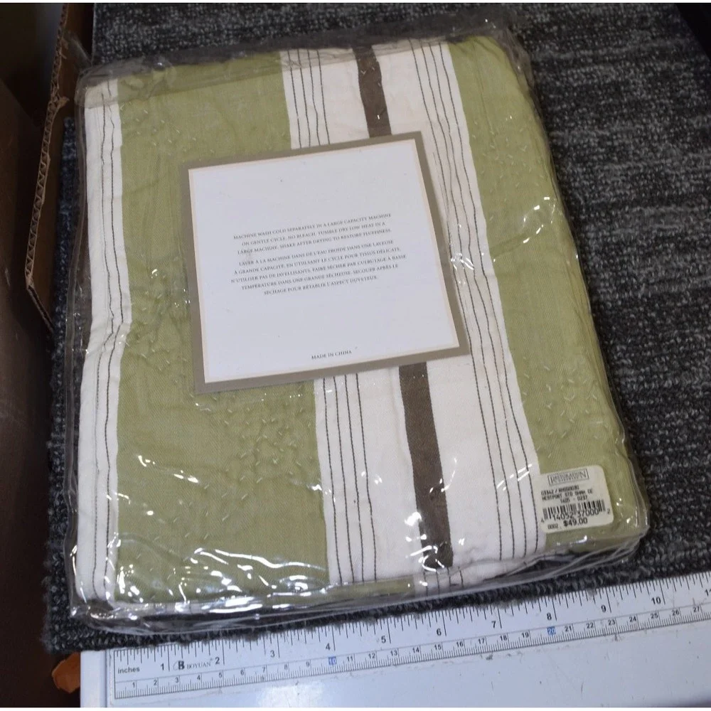 Restoration Hardware WESTPORT Bedding Standard Pillow Sham Heavy Cotton Striped